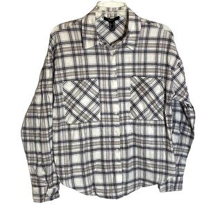 FOREVER 21 flannel plaid button down shirt medium